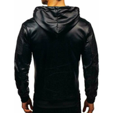 James Biker Hooded Lambskin Leather Jacket